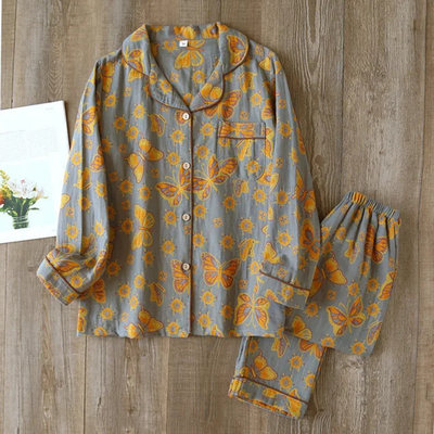 Zweiteiliges Pyjama Set Mit Blumenmuster Für Damen | Bequem