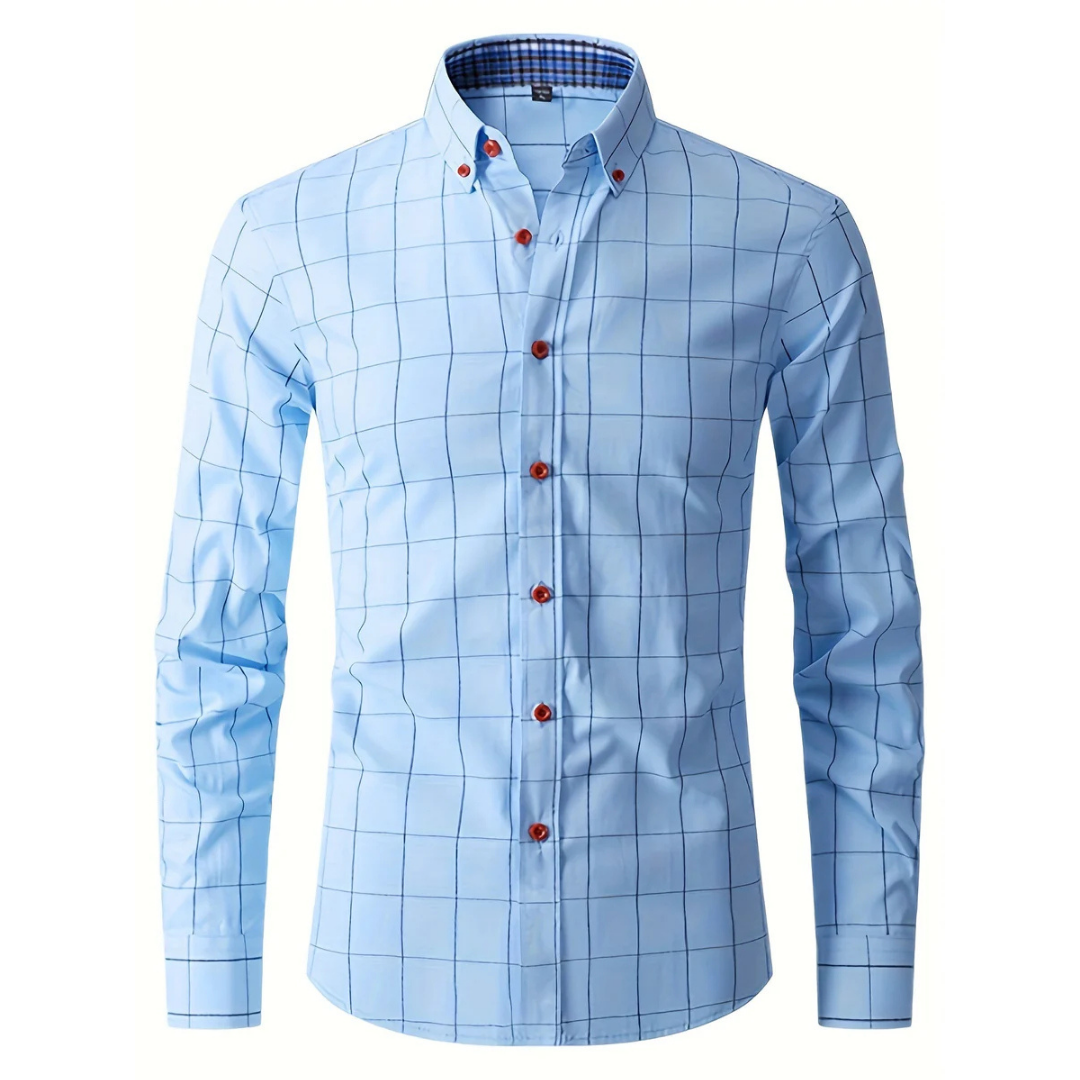 Herren Schlanke Passform Langarm Hemd | Lässig