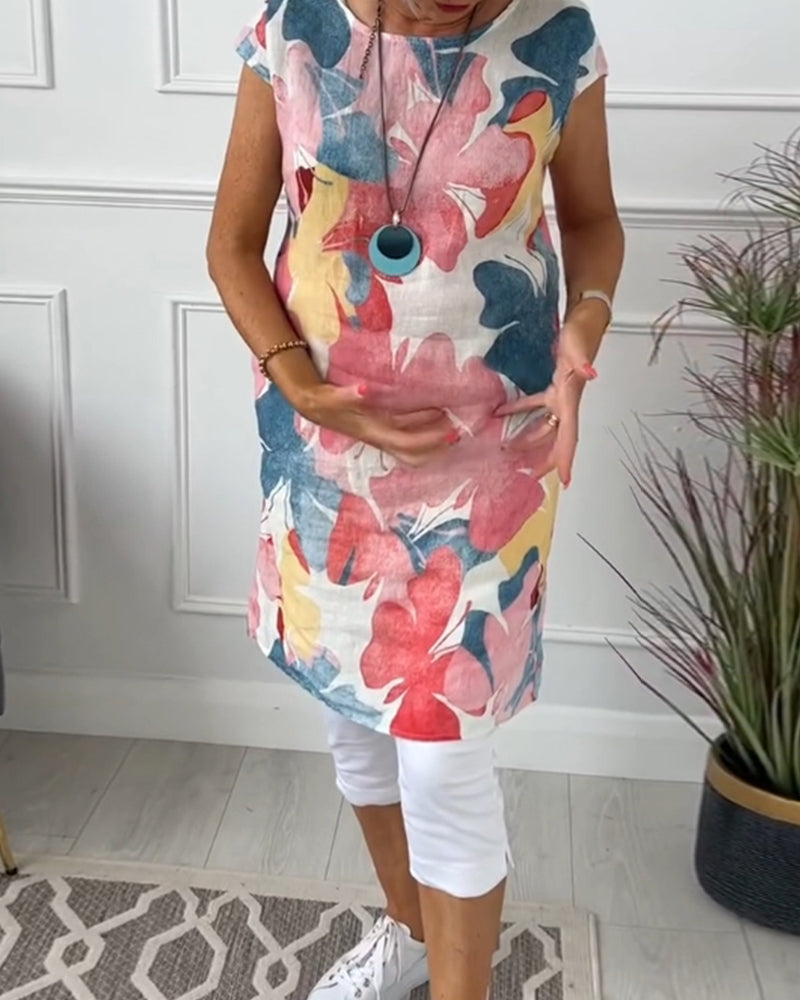 Langes buntes lässiges blumentop für frauen