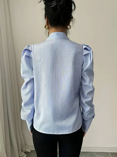 Richella - elegantes streifenshirt mit großem schleifendetail