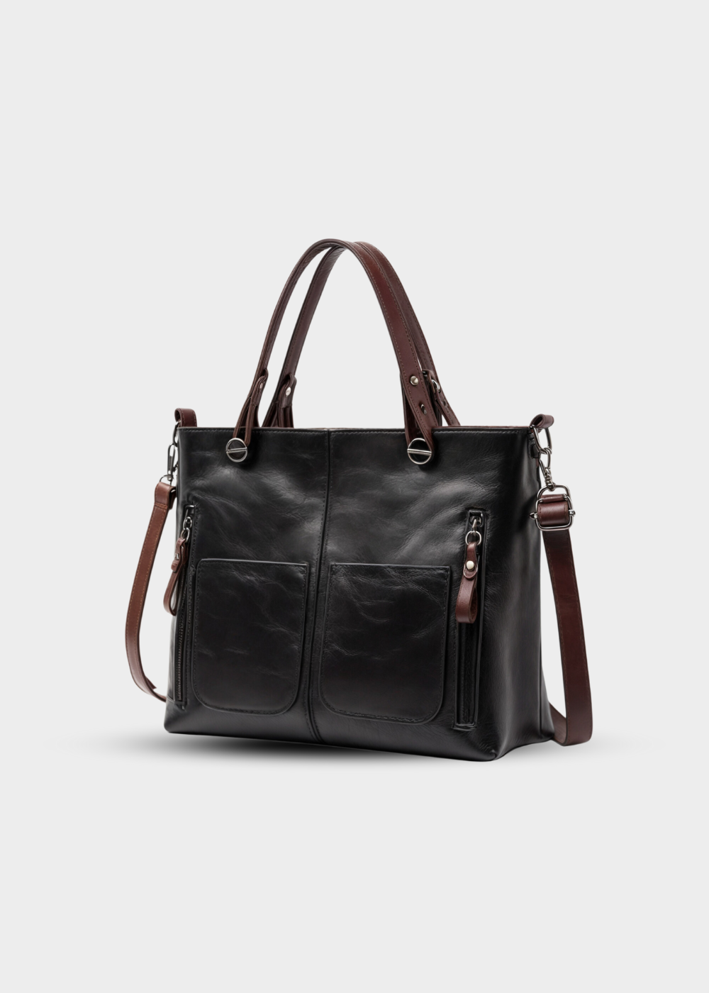 Vegane Handtasche Damen – Mittelgroße Schultertasche mit Henkeln