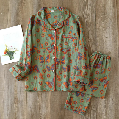 Zweiteiliges Pyjama Set Mit Blumenmuster Für Damen | Bequem