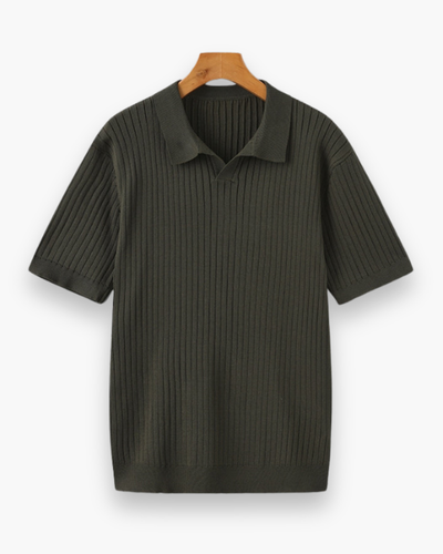 Herren Elegantes Geripptes Poloshirt | Klassisch