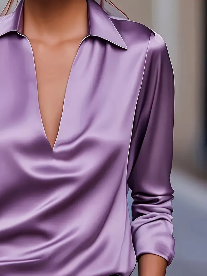 Nadene - Prämie Bluse Mit V-Ausschnitt