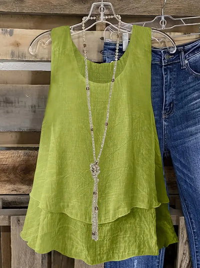 Cressida – Tanktop Aus Viskose Mischgewebe Mit Rüschen