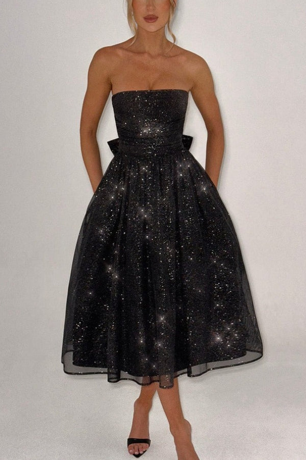 Kaylee® | Sexy schulterfreies, rückenfreies, sexy Maxikleid mit Schleife