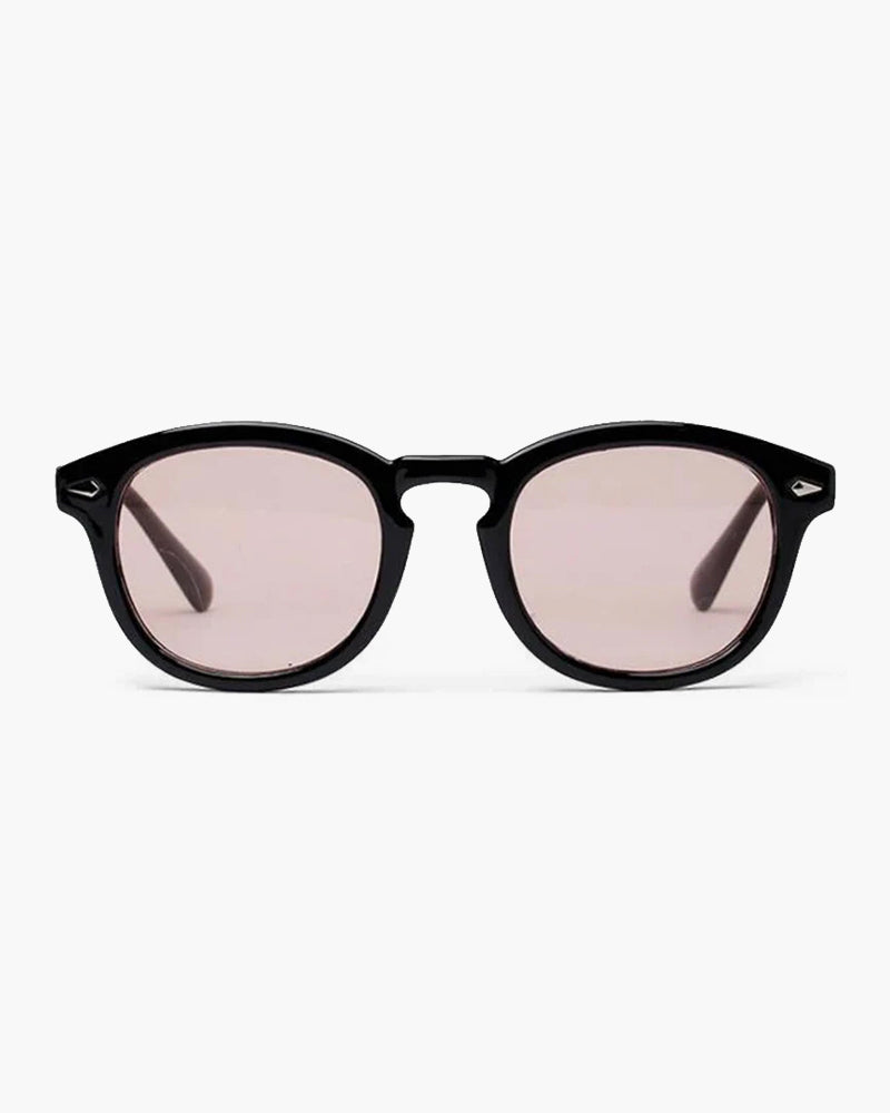 Jayden | Schwarzer Rahmen Runde Sonnenbrille für Männer