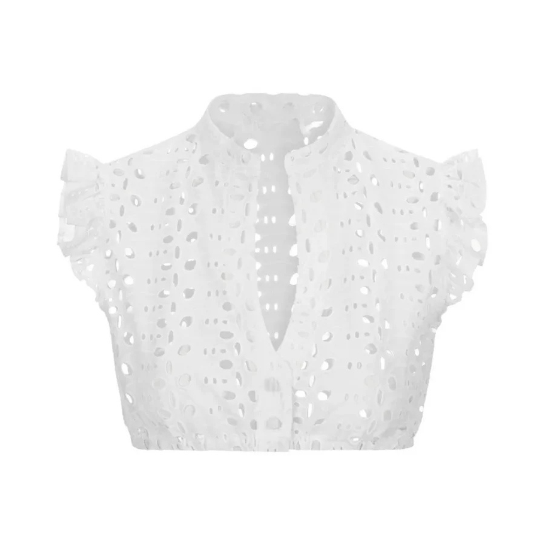 Kurzärmlige Bluse Mit Rüschen Für Damen | Traditionell