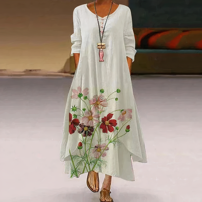 Elegantes baumwollkleid für frauen