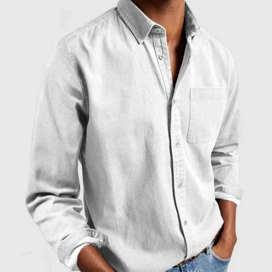 Herren Button Down Langarmhemd | Lässig