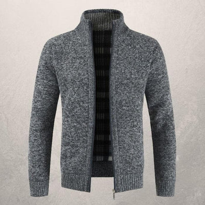 Gemusterte Strickjacke mit Reißverschluss für Herren