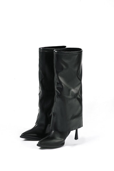 Olivia | Schwarze Designer-Stiefel mit einzigartigem Oversized-Look