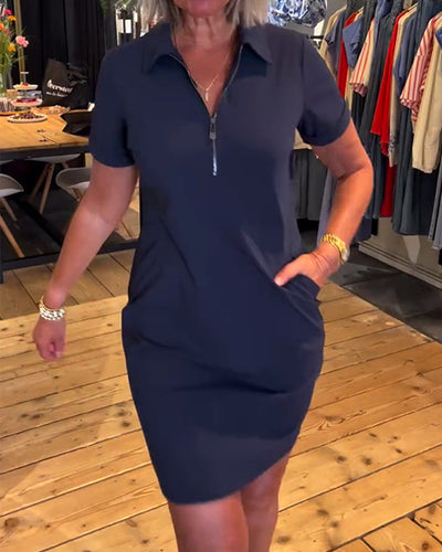 MIRAVO | Kurzes Reißverschlusskleid mit Reverskragen