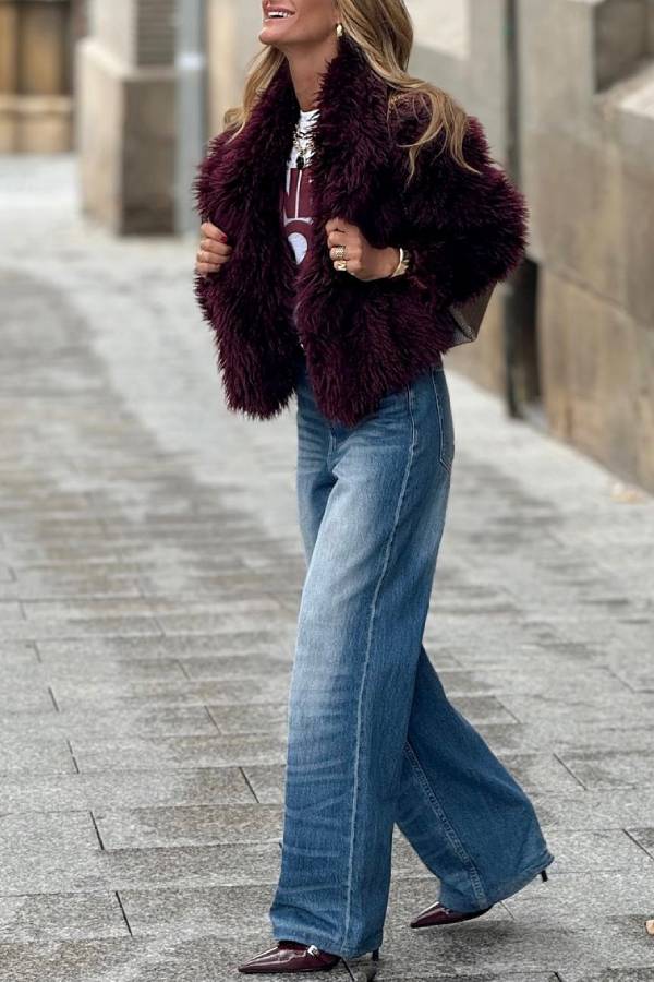 Mae® | Fuchsiafarbene Fleecejacke