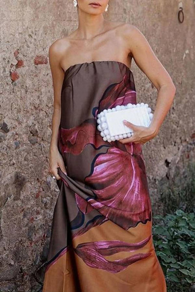 Zuleyka® | Modisches, trägerloses, bedrucktes Kleid