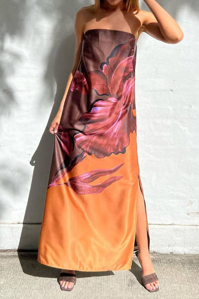 Zuleyka® | Modisches, trägerloses, bedrucktes Kleid