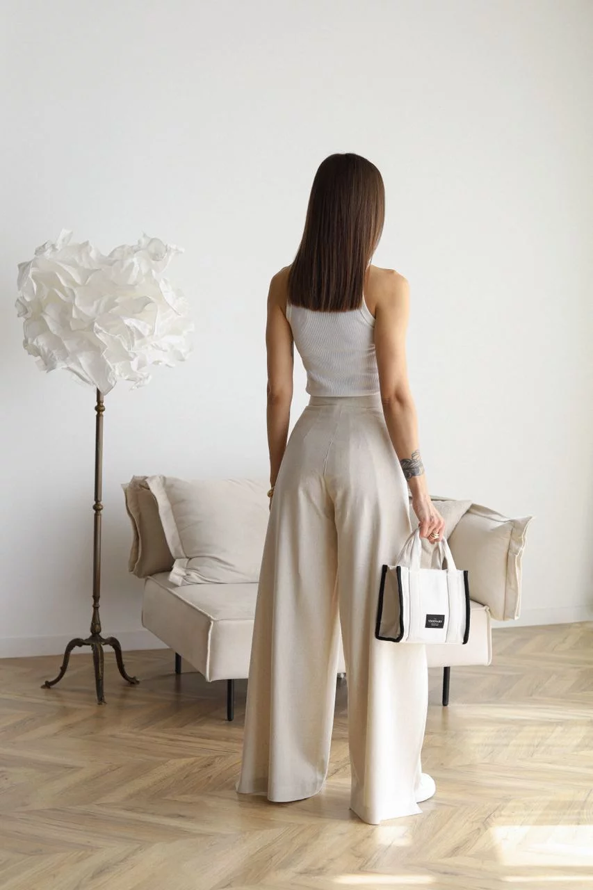 Weite leinenhosen für frauen