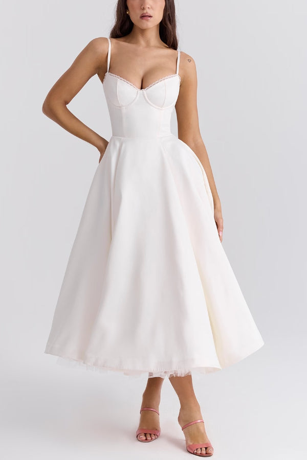 Lorraine® | Trägerloses, ärmelloses Tutu-Maxikleid mit V-Ausschnitt