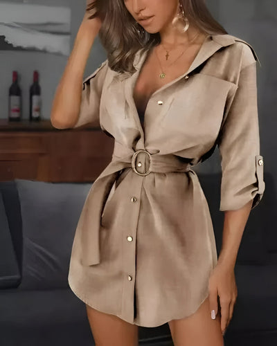 Ladina | Stylisches Lace-Up Shirtkleid