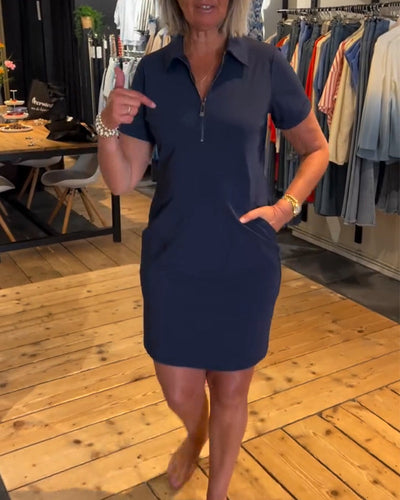 MIRAVO | Kurzes Reißverschlusskleid mit Reverskragen