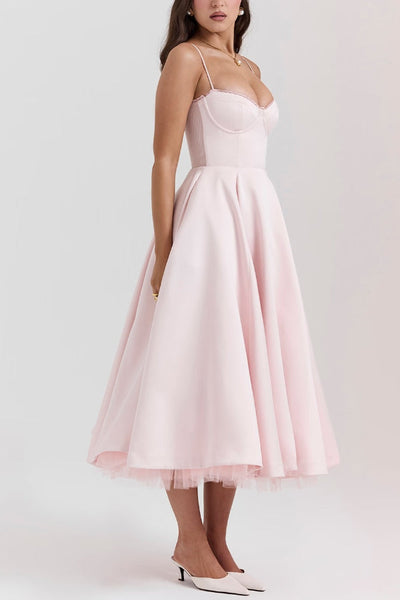 Lorraine® | Trägerloses, ärmelloses Tutu-Maxikleid mit V-Ausschnitt