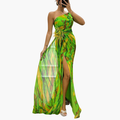 Vibrantes Maxi-Kleid für Frauen - Farbenfrohes Design