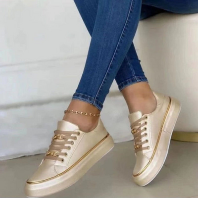 Low-Top Sneakers Mit Kettendetail Freizeit Für Damen