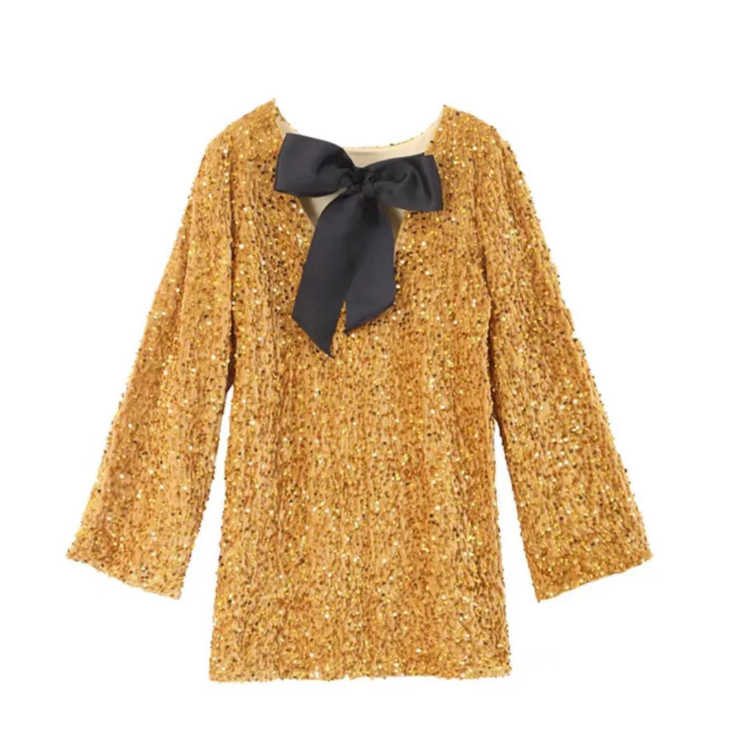 Langarm-Paillettenkleid für Damen