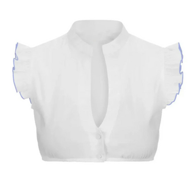 Kurzärmlige Bluse Mit Rüschen Für Damen | Traditionell