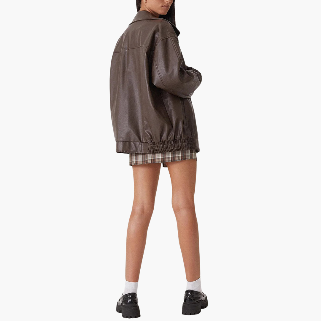 Damen Bomberjacke mit Reißverschluss und Seitentaschen