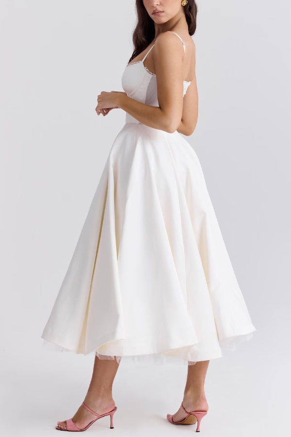 Lorraine® | Trägerloses, ärmelloses Tutu-Maxikleid mit V-Ausschnitt