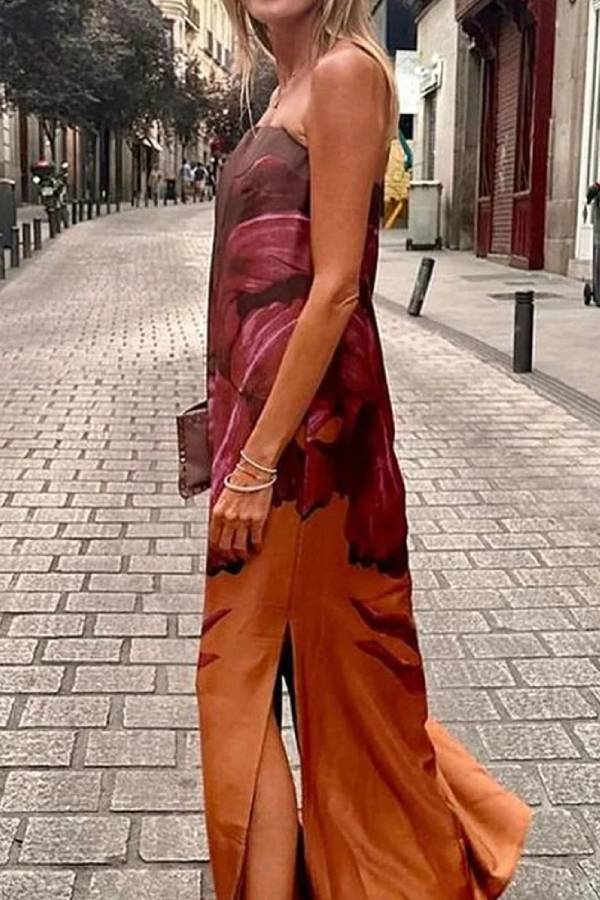 Zuleyka® | Modisches, trägerloses, bedrucktes Kleid