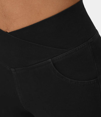 Geschwungene jeans mit hoher taille