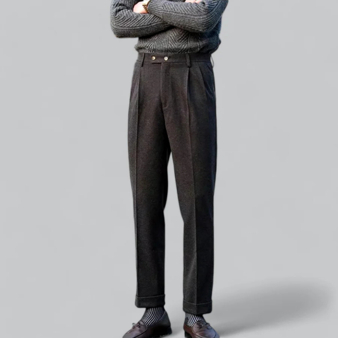 Herren Klassische Hochtaillierte Falten Hose | Formell