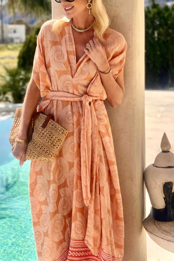 Ema® | Kleid mit Gürtel Koralle