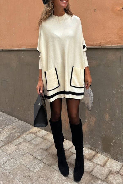 Martha® | Beige schlichter langer Pullover