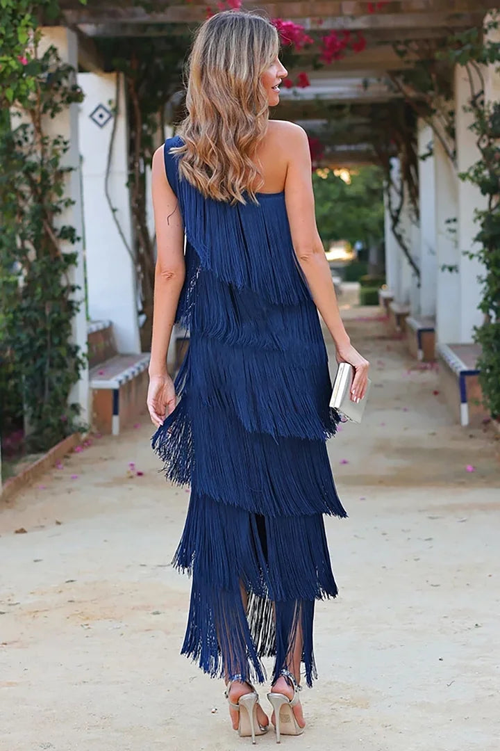 Unique one-shoulder kleid für frauen