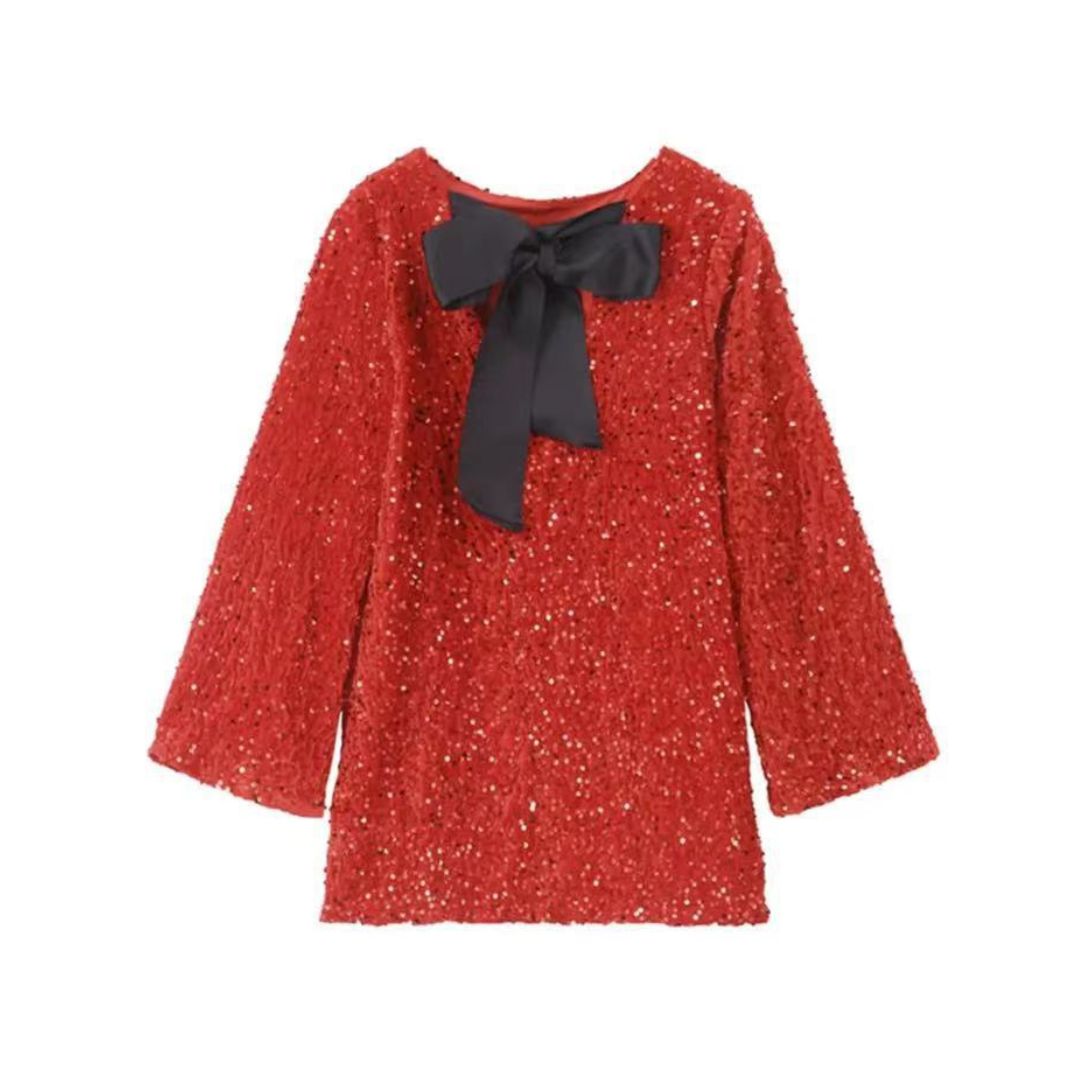 Langarm-Paillettenkleid für Damen