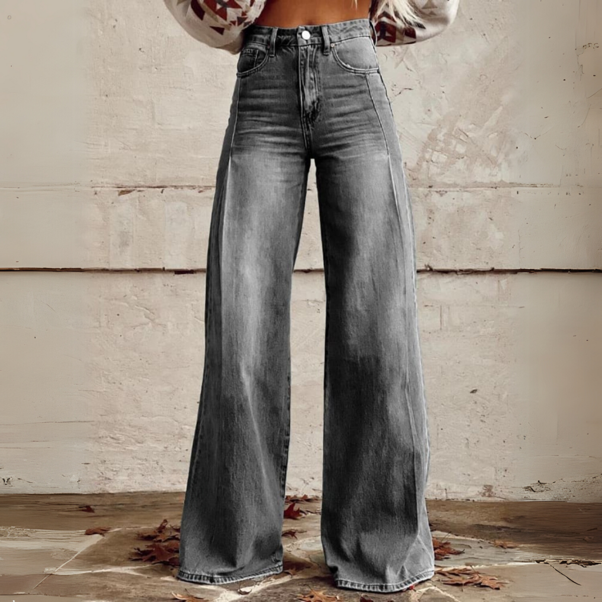 Hoch geschnittene Weitbein-Hosen für Damen