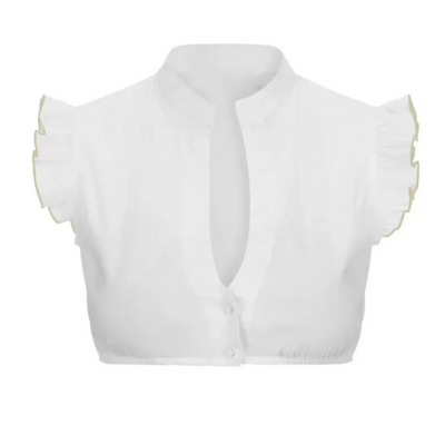 Kurzärmlige Bluse Mit Rüschen Für Damen | Traditionell