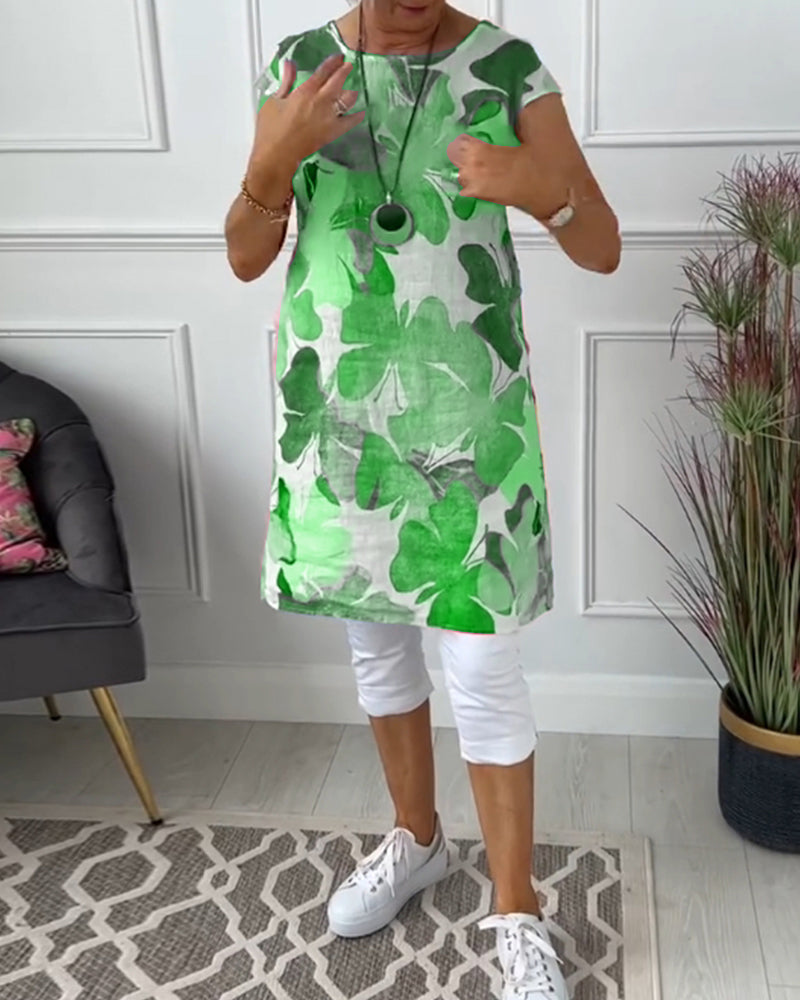 Langes buntes lässiges blumentop für frauen