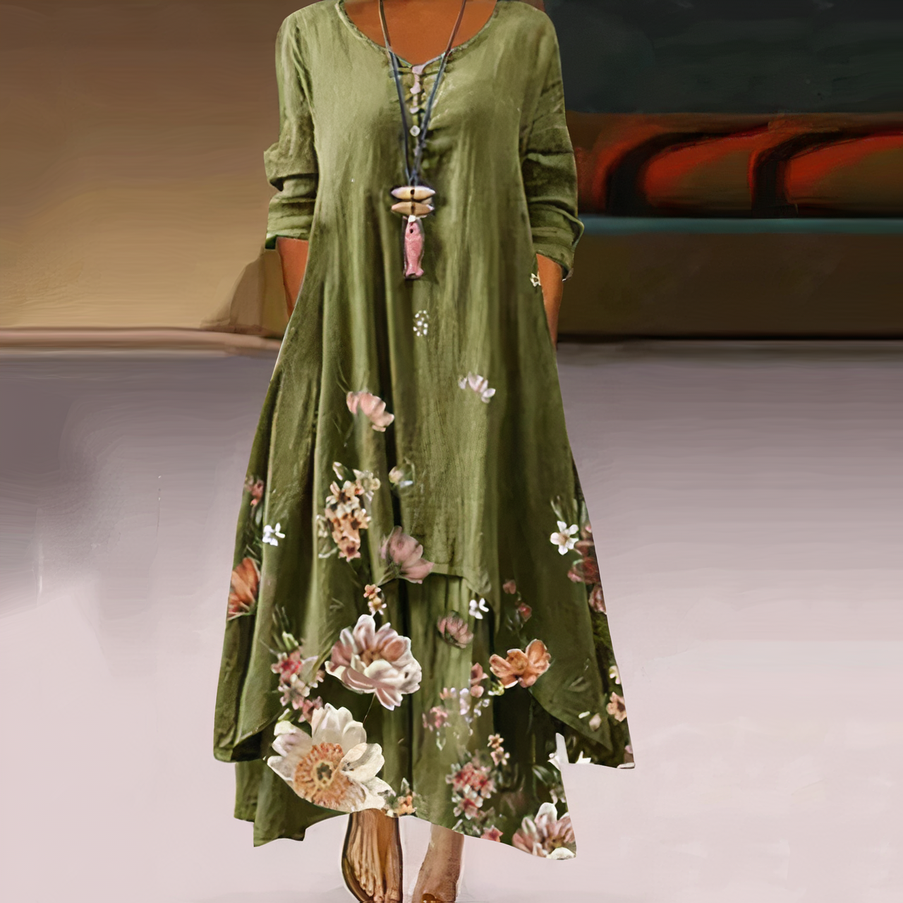 Elegantes baumwollkleid für frauen