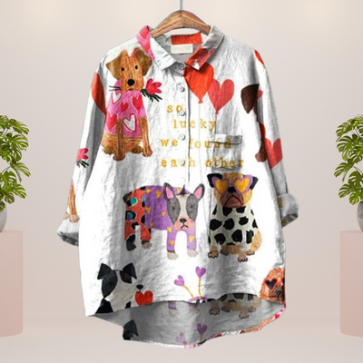 Bertina | Trendy Modisches Print Kunst Shirt