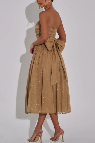 Kaylee® | Sexy schulterfreies, rückenfreies, sexy Maxikleid mit Schleife