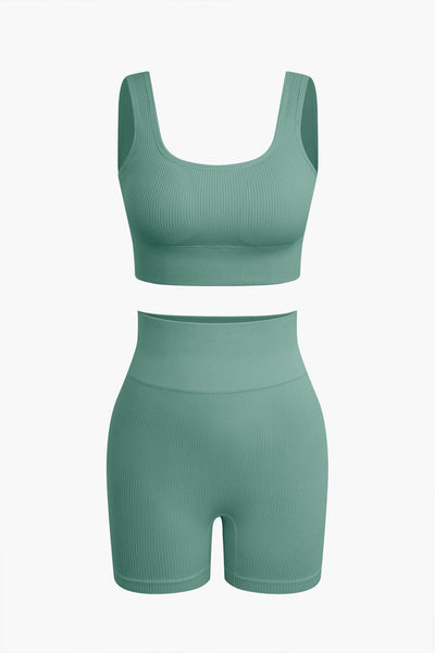 Elaine | Nahtloses Sport-Set mit Crop-Top & Yoga-Shorts