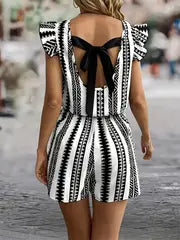 Aria - Eleganter gestreifter Print-Romper für Frauen