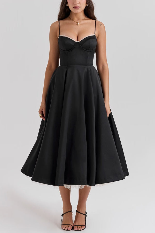 Lorraine® | Trägerloses, ärmelloses Tutu-Maxikleid mit V-Ausschnitt