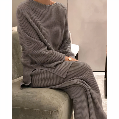 Samantha - Lässiges Set aus Strickpullover und Hose