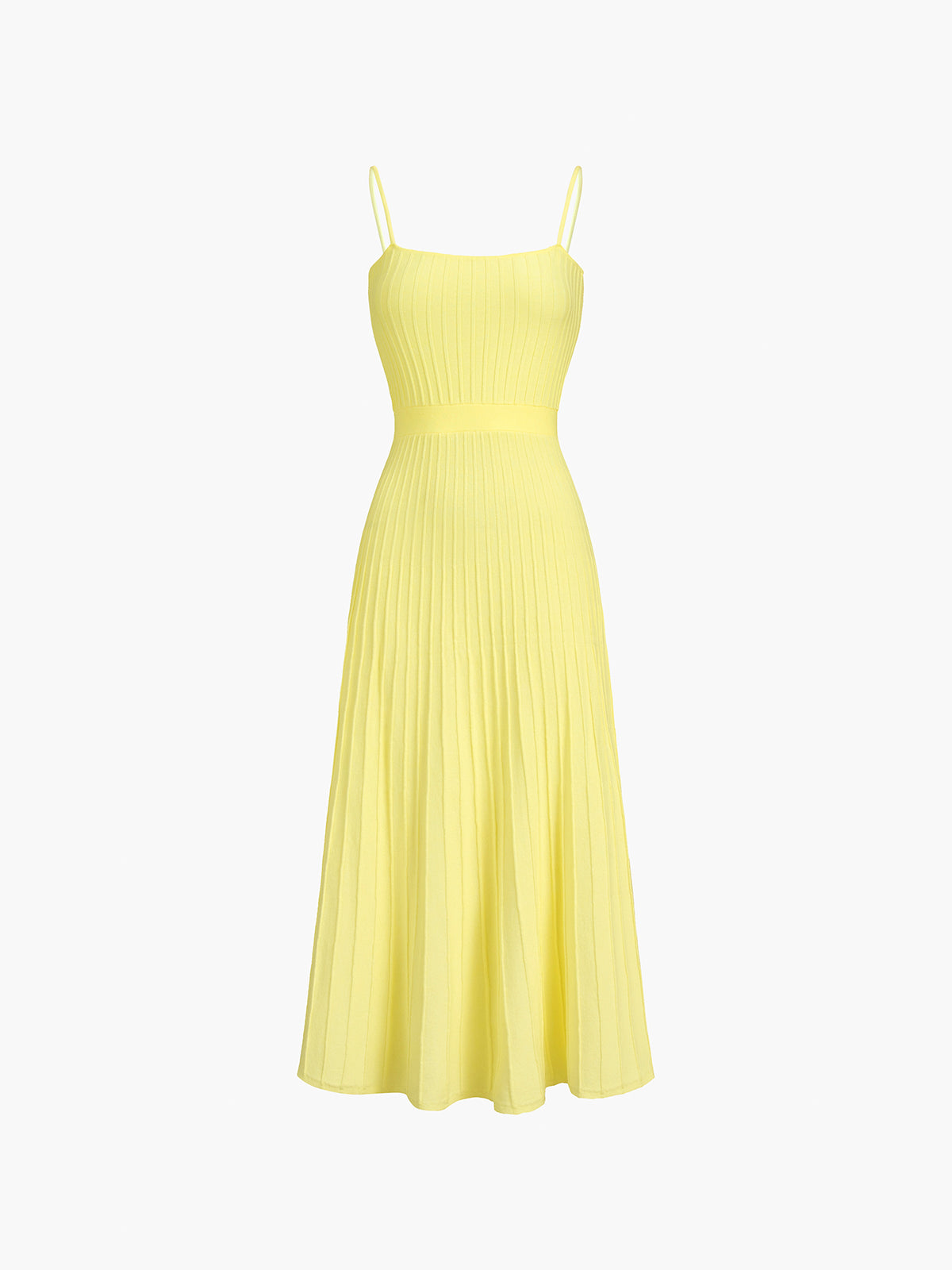Geripptes Strick-Midikleid – Ärmelloses Sommerkleid