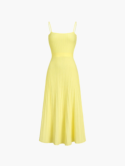 Geripptes Strick-Midikleid – Ärmelloses Sommerkleid